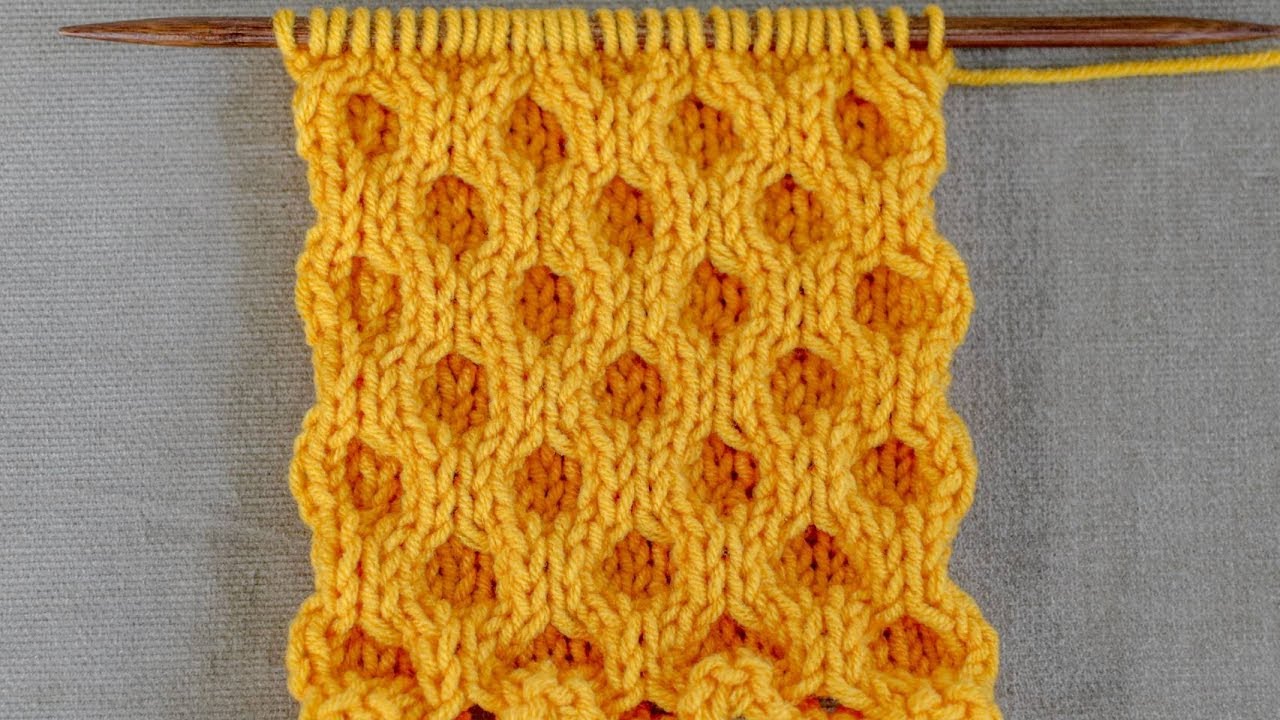 สอนถักนิตติ้งลาย Honeycomb Cable | Knit Honeycomb Cable Stitch | Natthitah Handmade