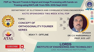 ATAL AICTE Sponsored  FDP Day-7 | Concept of Orthogonality Fourier Series
