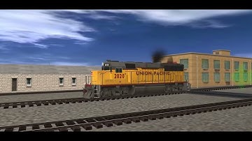 TRAINZ: Brand new UP GP60 with centerbeam cars added!