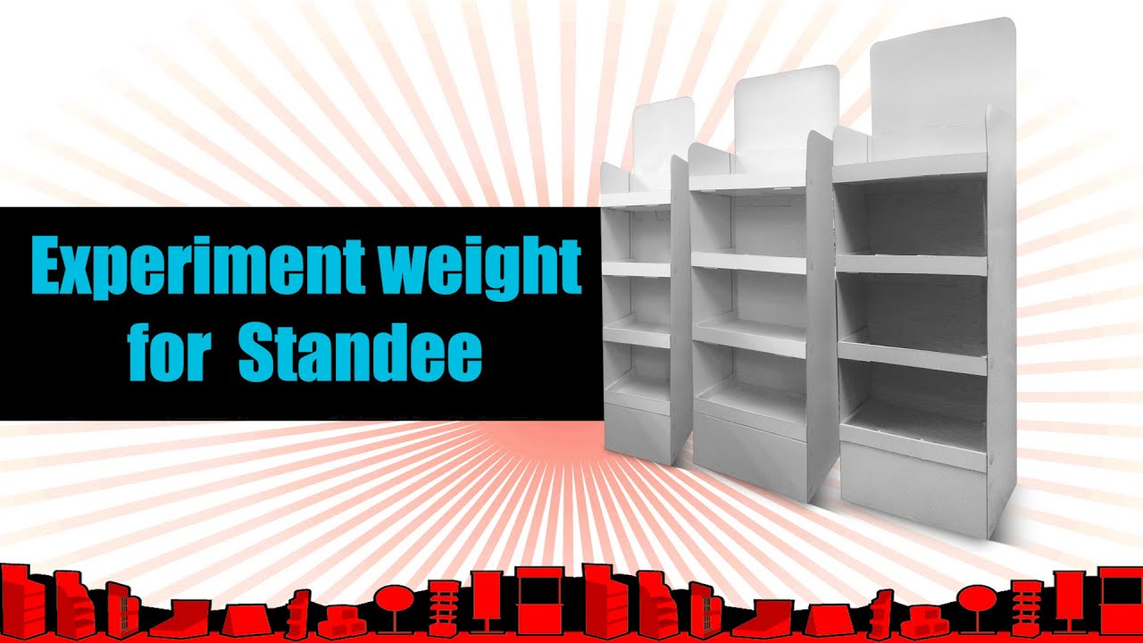 Standard OEM Corrugated Cardboard Standee Load Capacity Test. 1ftx1ft, 1ftx1.5ft & 1ftx2ft