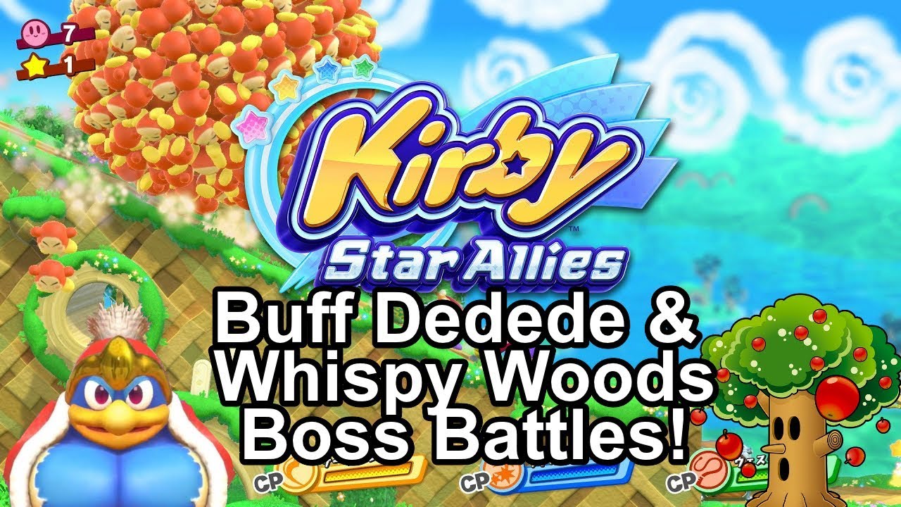 Kirby Star Allies Boss Battle Gameplay - King "Buff" Dedede & Whispy Woods on Nintendo Switch