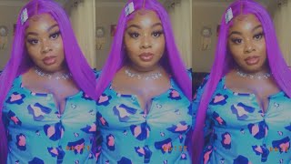 Watch Me Install This Synthetic Purple Wig Ft. Hairsofly