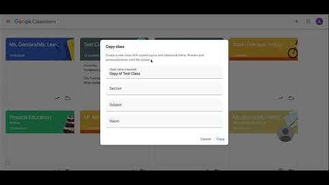 Google Classroom: Copy a class