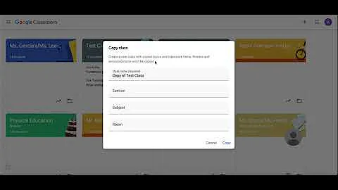 Google Classroom: Copy a class