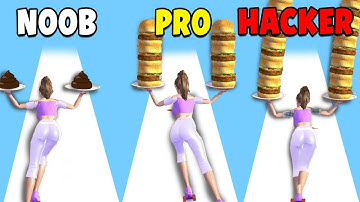 NOOB vs PRO vs HACKER ​in Waitress On Roller