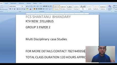 Update about Multi disciplinary case studies class ICSI CS PROFESSIONAL