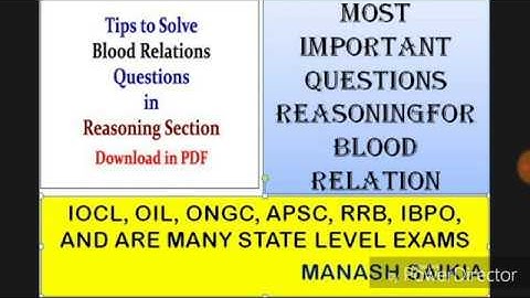 BLOOD RELATION | SHORT TRICK | REASONING | ALL COMPETITIVE EXAMS