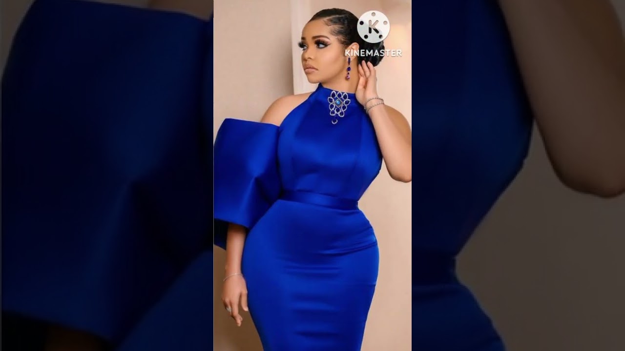 beauty of African fashion royal blue dress😸