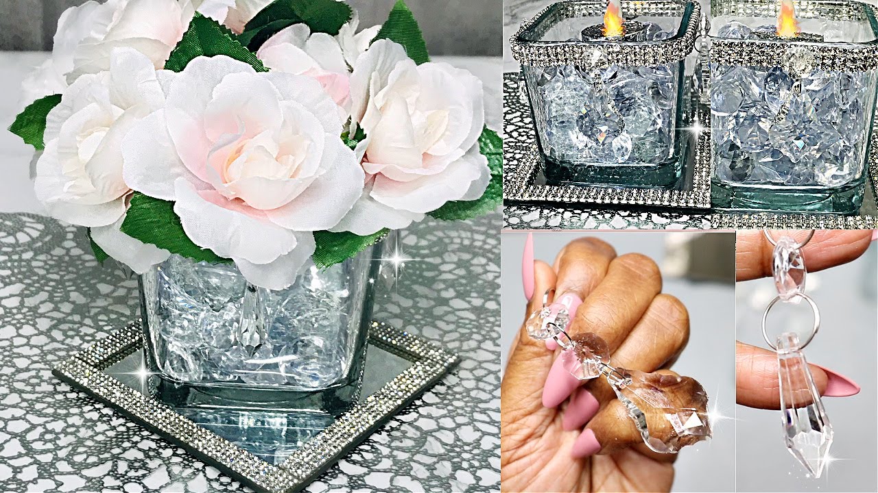 MIRROR CRYSTAL CANDLE VASE DISPLAY DIY Home Decor DIY Room Decor DIY