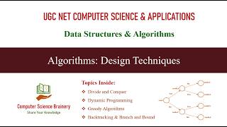 Design Techniques | Algorithms | Unit 7-11 | UGC NET Computer Science | D&C, Greedy, DP, B&B