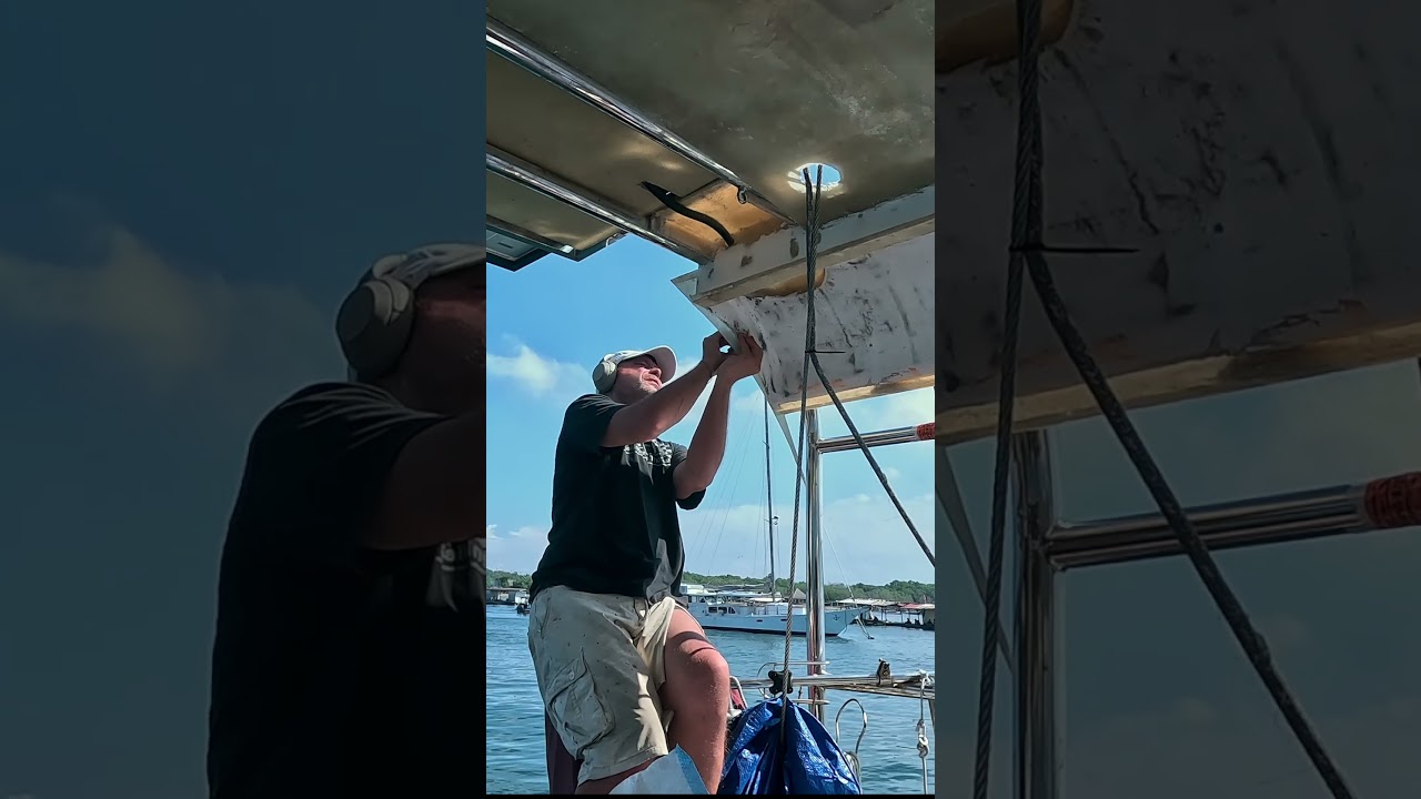 ⁣Finally fixing the aft section #boat #diyproject