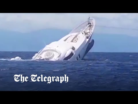 Moment 40-metre superyacht sinks off Italy coast