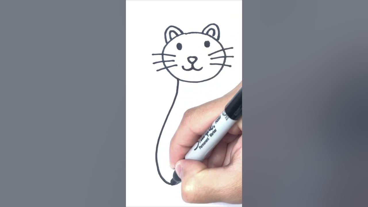 Как нарисовать простого кота пошагово | How to draw a Easy Cat Step by ...