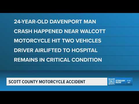 Motorcyclist airlifted after crash in Walcott early Saturday morning