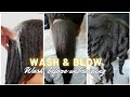 Natural hair wash routine | Hydrating Deep cleanse before loosening &amp; blow dry | 8 hours hair care