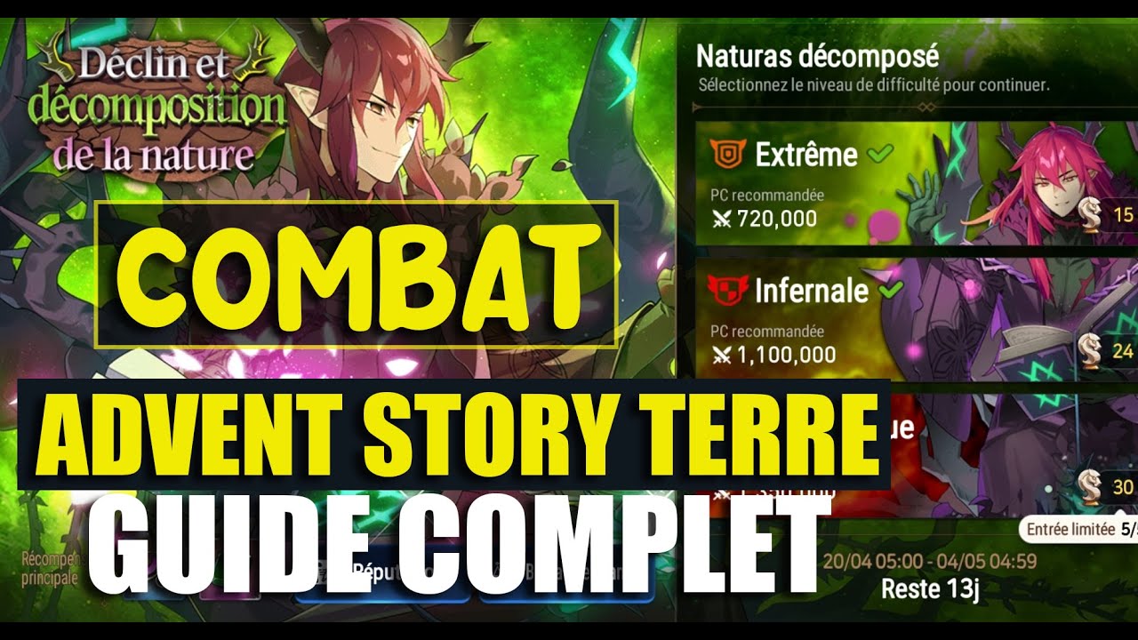 Advent Side Story : Naturas Décomposé Démoniaque et Infernal + gear FR - Guide Epic Seven 2023