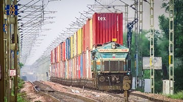 Long Hood Forward Emd With Monstrous Diesel Train | Double Stack Container Train Indian Railways