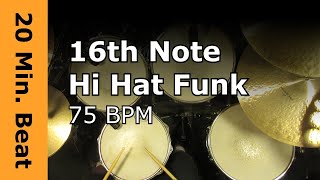 Extended Practice Drum Loop | 20 Minutes of 75 BPM Funk Grooves