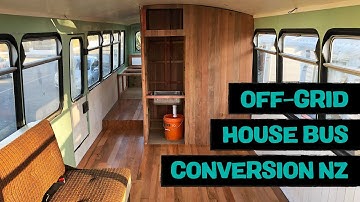 Hardwood floors and beech timber walls, 1984 Isuzu JCR500 school bus conversion (S1E13)