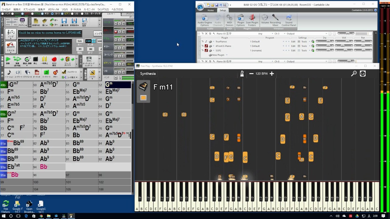 jazz roster You'd be so nice to come home to (Gm) ピアノ演奏例 [BIAB & Synthesia]