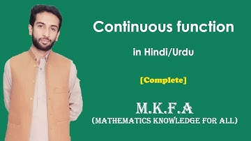 Continuous function in Urdu/Hindi (M.K.F.A)