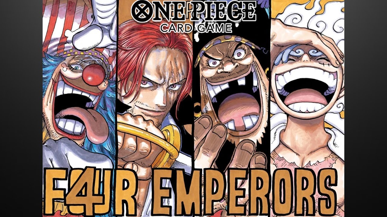 one piece card game the four emperors Official Playmat Limited Edition vol.2 1 official One Piece playmat with an illustration of the Four Emperors. BIG New Anniversary Set Revealed!