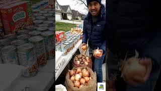 Neighborhood Grocery Jackpot! 😱 Massive Food Drive With FREE Fresh Produce & Snacks! 🍎🧅✨