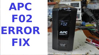 Apc F02 Error Solve Ups