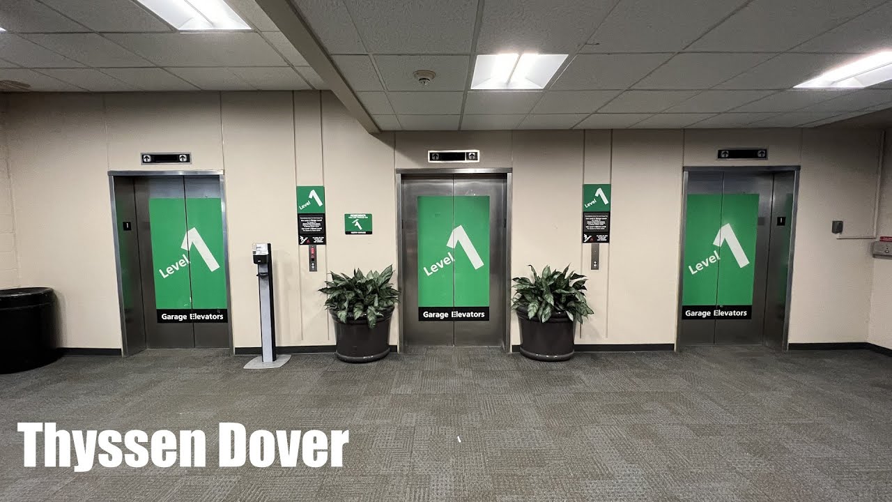 Glass Thyssen Dover Elevators at the Euclid Garage in St Louis, MO