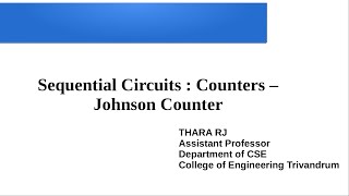 Sequential Circuits : Counters – Johnson Counter