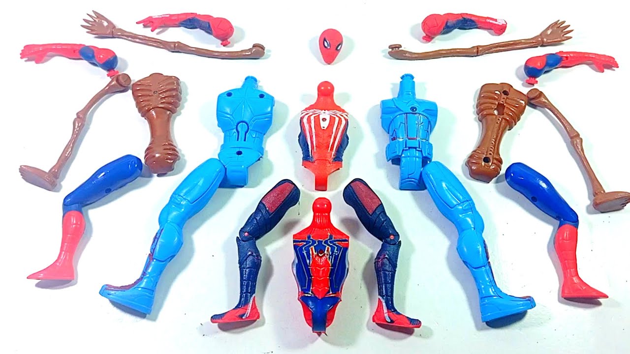 ASSEMBLE SUPERHERO TOYS..SPIDERMAN MILES MORALES vs CAPTAIN AMERICA vs SIREN HEAD vs SPIDERMAN.. 