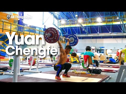 Yuan Chengfei (69kg) Clean & Jerk up to 160kg 2015 Junior Worlds Training Hall