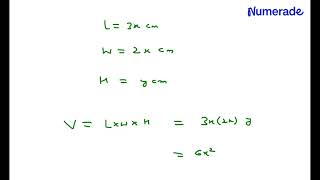 A rectangular block has base dimensions 2x cm by 3x cm. The volume is 1800 cm^3. (a) Prove that the…