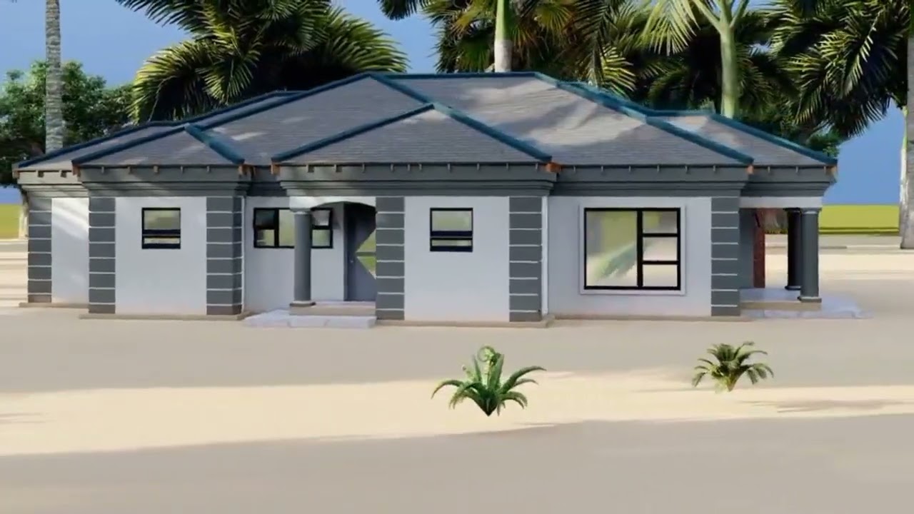 3 BEDROOM BUNGALOW DESIGN ANIMATION VIEW