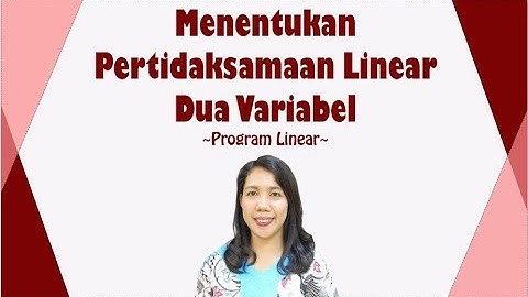 Menentukan Pertidaksamaan Linear Dua Variabel