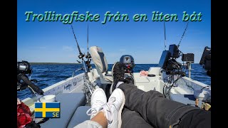 Vättern trollingfiske från en liten båt
