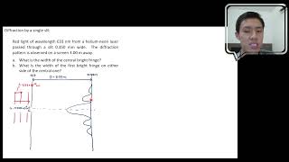 (Single Slit 4) Diffraction by a single slit (Example 1) [Chapter 7: Optics]