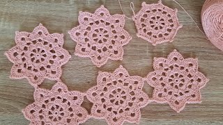 Sambungan bunga yang cantik & mudah untuk taplak meja,scraft,selimut dll || Crochet flower || motif6