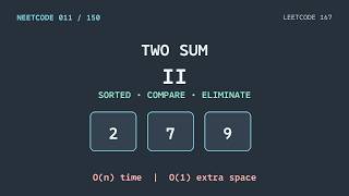 NC011 Two Sum II — Sorted Two Pointers | NeetCode 150