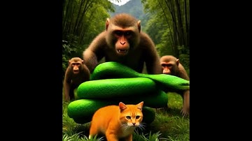 Monkeys vs Giant Snake: Cat Rescue in the Jungle