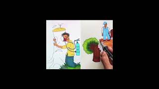 Save tree 🌳 save world 🌍#official sanjana art#viralvideo #artdrawing #youtubeshorts #shortvideo