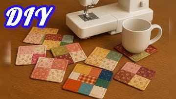 How to Make a DIY Patchwork Fabric Coaster Idea | Easy Scrap Sewing