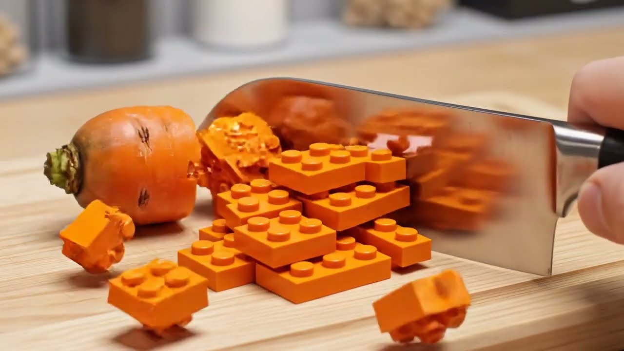 Cutting LEGO Carrot & Crystal Fruit 🥕 Satisfying ASMR Compilation