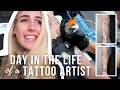 Day in the life of a TATTOO ARTIST at WORK | Rupi Kaur sleeve