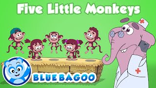 Five Little Monkeys Count To Five Song Blue Bagoo - English Kids Songs & Nursery Rhymes