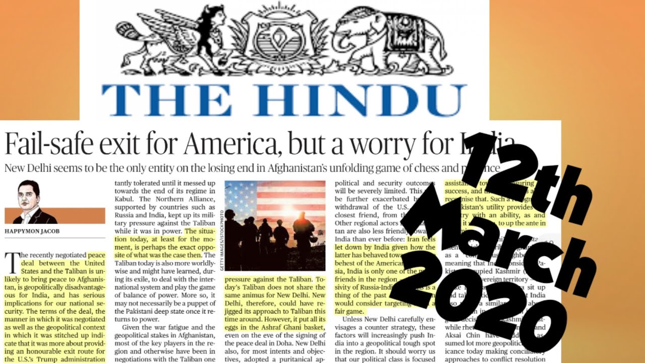 The Hindu Newspaper 12th March 2020 YouTube the-hindu-newspaper-12th-march-2020-youtube