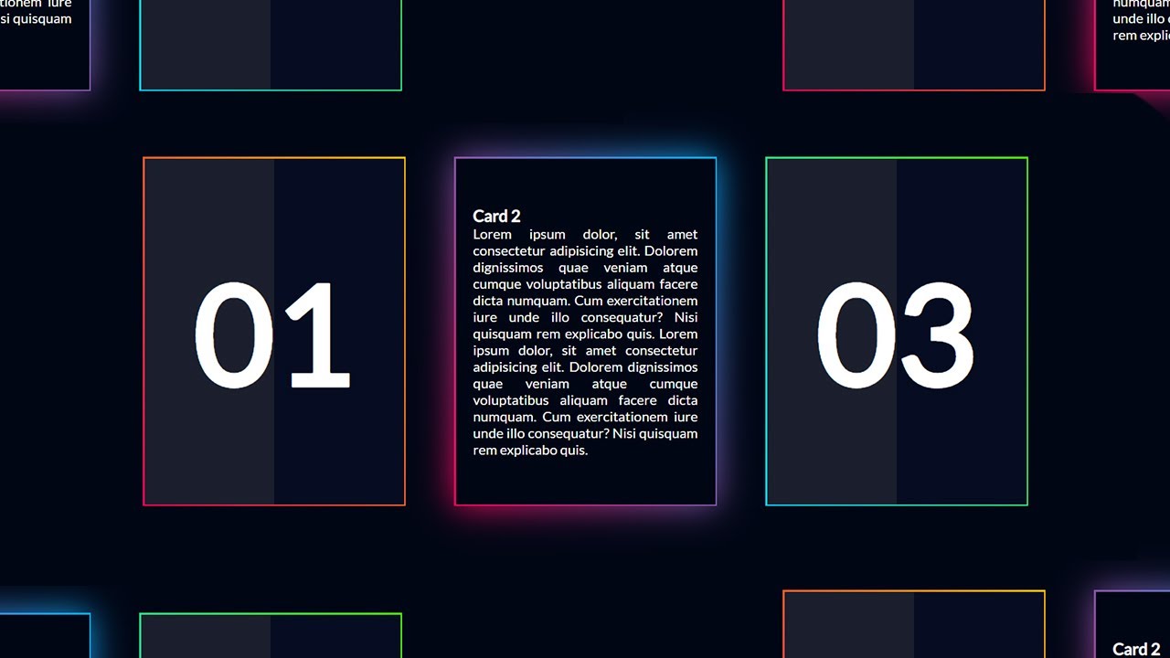 Card Gradient Border Animation Hover Effects Using Html Css | Glowing ...