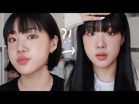 <strong>핑크에이지</strong> 하이커버피스 후기 (숏단발🙎🏻‍♀️ 👉 긴 생머리💇🏻‍♀️) Wig try on haul