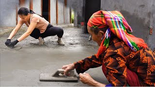Free Cleaning, pouring concrete in the yard, helping unlucky old women