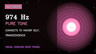 974 Hz Pure Tone - 10 Hours - Dark 3D Screen - Connects to Higher Self, Transcendence